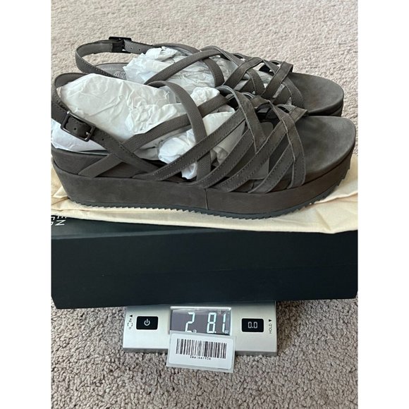 Eileen Fisher Womens Gray Leather Platform Wedge‎ Strappy Sandals Size 10 - Picture 10 of 10